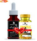 Power X Booster Capsules + (30ml) Iron Oil Combo Natural Male Performance, Strength & Confidence Bundle